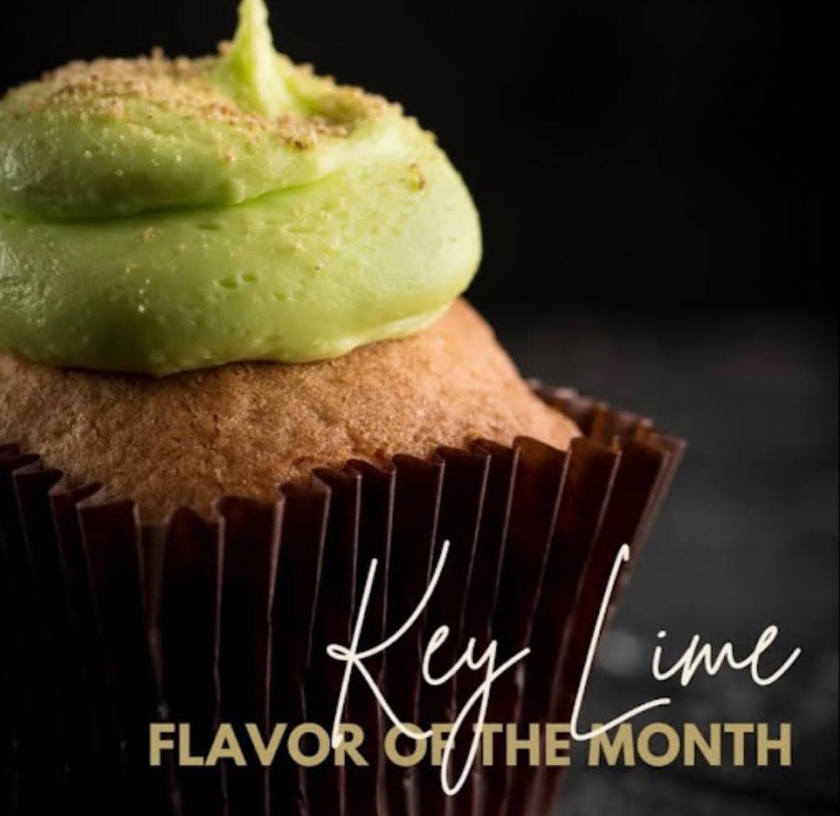 Key lime cupcake with key lime buttercream and crushed graham cracker topping